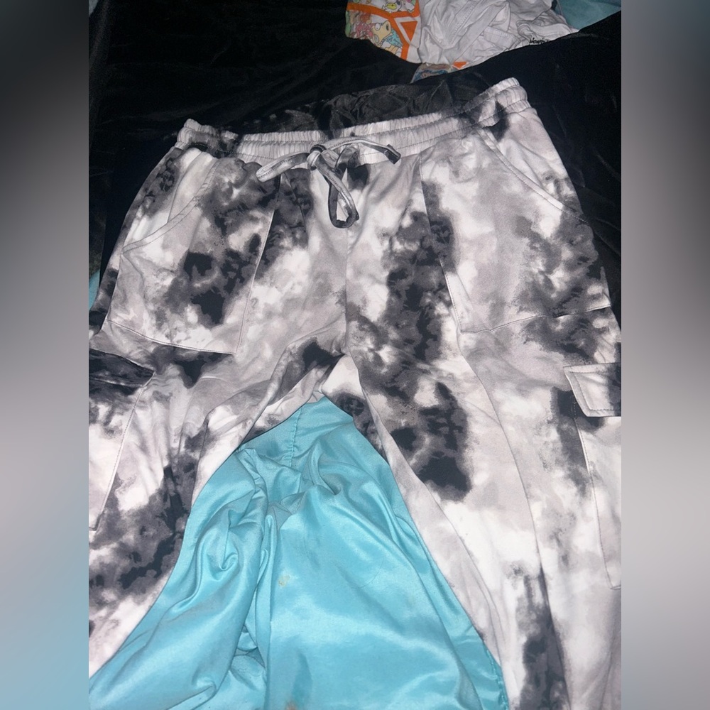No comment black tie dye sweatpants